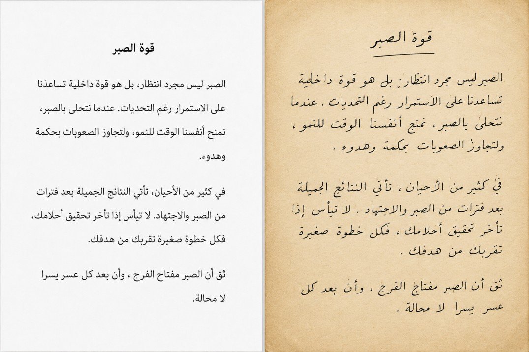 text into arabic handwritten notes